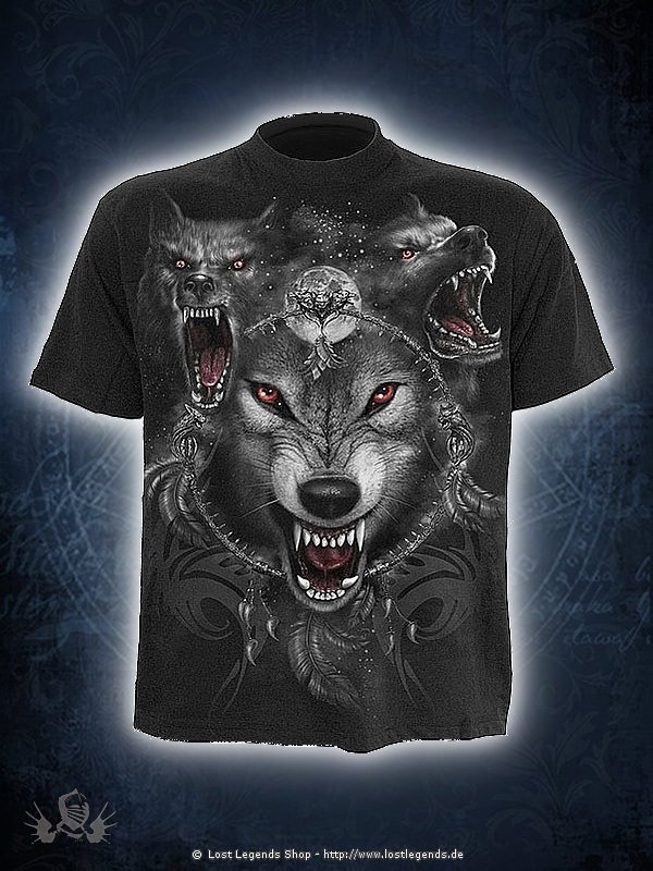 Wolf Triad T-Shirt schwarz SPIRAL