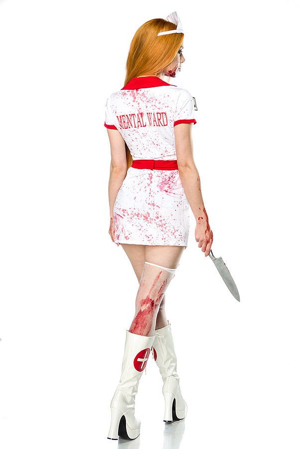 Zombie Nurse Komplettset weiß/rot