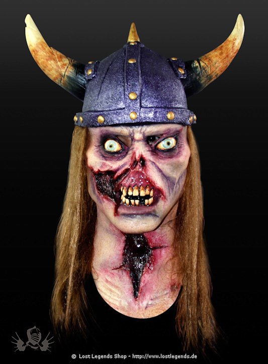 Zombiewikinger Latex Maske