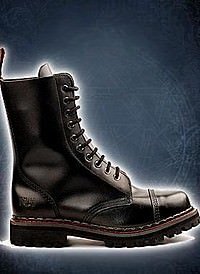 Aderlass 10-Eye-Boot Leather Black