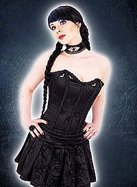 Aderlass Feast Corsage Tribal Black, Brokat