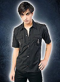 Aderlass Lock Shirt Pin Stripe Black-White