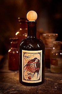 Alchemisten Flasche Love Potion mit Vogelpaar