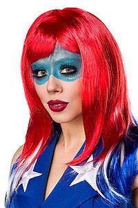 Amerika Per�cke rot/blau/wei�