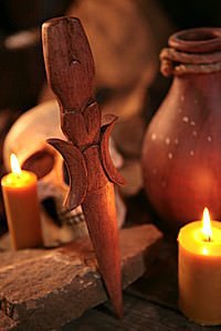 Athame Wooden Goddess