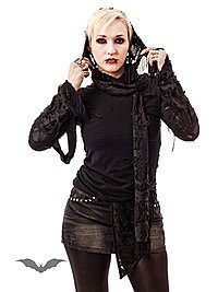 Ausgefallenes Shirt mit Fransen und Kapuze