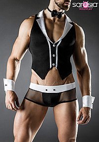 Barkeeper-Kost�m von Saresia MAN roleplay schwarz/wei�