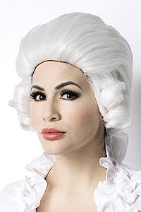 Barock Per�cke mit Zopf wei�