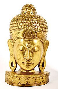 Buddhamaske ca. 50 cm goldfarben 