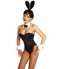 Bunny-Kost�m schwarz/wei�