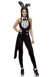 Bunny-Kost�m schwarz/wei�