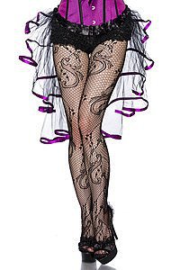 Burlesque-Volant-Rock schwarz/lila T�ll