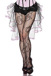 Burlesque-Volant-Rock schwarz/rosa