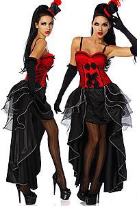 Cabarett-Kost�m rot/schwarz