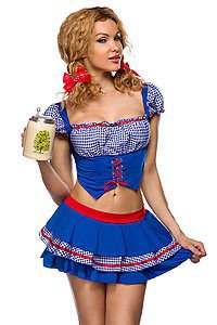 Country Girl-Kost�m blau/rot/wei�