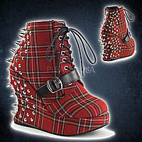 Demonia BRAVO-23 Rot Plaid