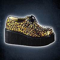Demonia CREEPER-208 Gold Leopard Glitter Lack