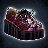 Demonia CREEPER-208 Lila Leopard Glitter Lack