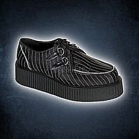 Demonia CREEPER-401 Schwarz-Pinstripes