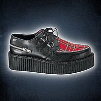 Demonia CREEPER-406 Schwarz Rot Tartan