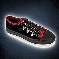 Demonia DEVIANT-05 Schwarz-Rot Plaid