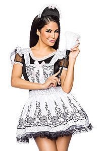 Dienstm�dchen-Kost�m wei�/schwarz