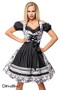 Dirndl grau/schwarz/wei�