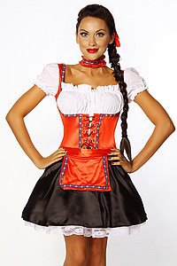 Dirndl schwarz/rot/wei�