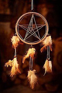Dreamcatcher 11,5 cm Pentagram beige