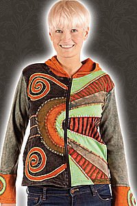 Orientalische Ethnic Kapuzenjacke Baumwolle