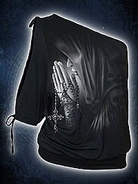 Exorcism Girlie 1Schulter Top schwarz SPIRAL