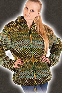 Gef�tterte Ethnic Strickjacke Wolle