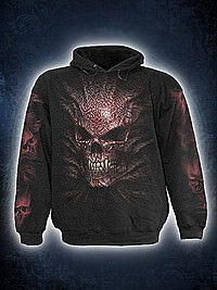 Goth Skull Kapuzensweat schwarz SPIRAL