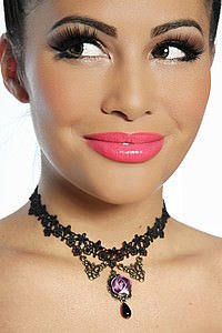 Gothic-Collier schwarz/lila