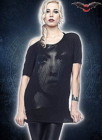 Gothic Shirt mit Streifen Druck
