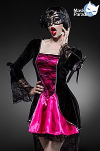 Gothic Vampire Komplettset schwarz/pink