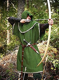 Gr�ne Tunika mit Gugel 