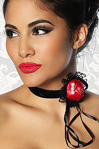 Halsband rot/schwarz
