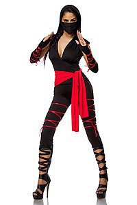 hei�es Ninja-Outfit schwarz/rot