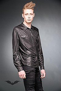 Hemd in Lederoptik mit Brusttaschen