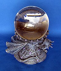 Kristallkugelhalter Drachen aus Kunstharz