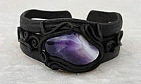 Kunstharz Armreif mit Amethyst