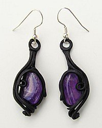 Kunstharz Ohrringe mit Amethyst