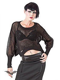 Kurzer Netz-Pullover 