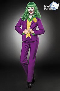 Lady Joker Kost�mset gr�n/gelb/lila