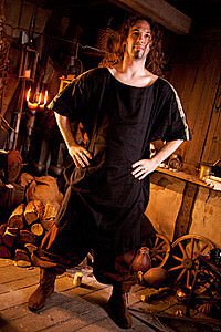 Larp Tunika mit Bord�re, schwarz