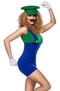 Luigi Kost�m gr�n/blau/wei�