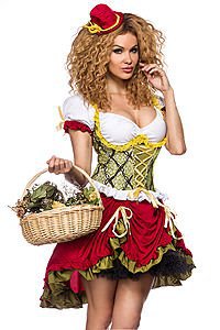 Magd Kost�m rot/gr�n/wei�