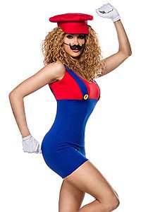 Mario Kost�m rot/blau/wei�