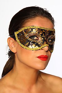 Maske schwarz/gold